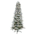 thumbnail image 1 of Nearly Natural Prelit LED Multicolor Flocked Spruce Christmas Tree, with Bendable Branches 7.5', 1 of 11