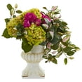thumbnail image 1 of Nearly Natural Rose, Hydrangea and Hoya Artificial Arrangement in Ceramic Urn, 1 of 1