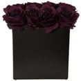 thumbnail image 1 of Nearly Natural Roses Silk Arrangement in 9"H Black Vase, 1 of 3