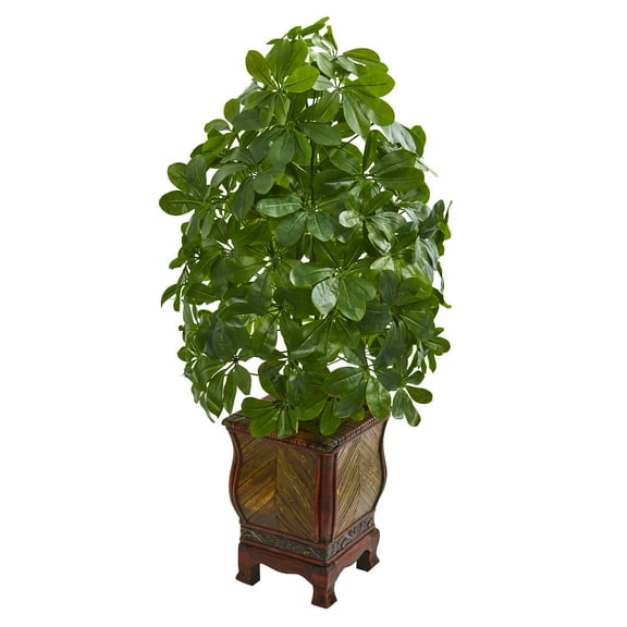 Nearly Natural Schefflera Artificial Plant in Decorative Planter (Real Touch)