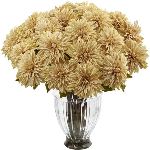 Nearly Natural Silk Dahlia Floral Arrangement