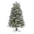 thumbnail image 1 of Nearly Natural T1574 5 ft. Flocked Colorado Mountain Fir Artificial Christmas Tree with 300 Microdot LED Lights, Warm White, 1 of 10