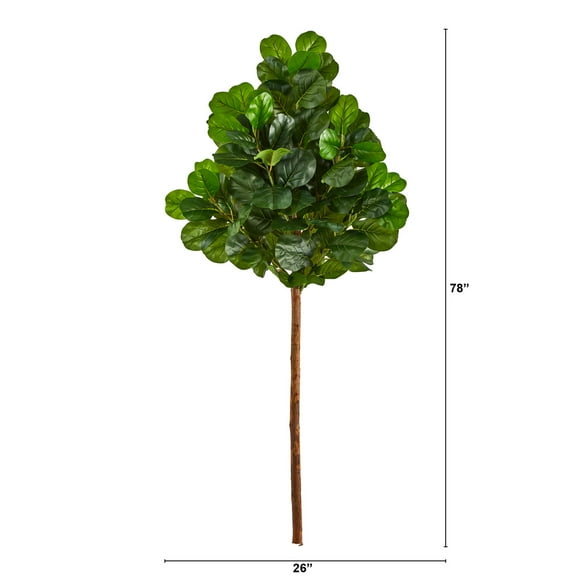 Nearly Natural T2747 6.5 ft. Artificial Fiddle Leaf Tree, Green - No Pot