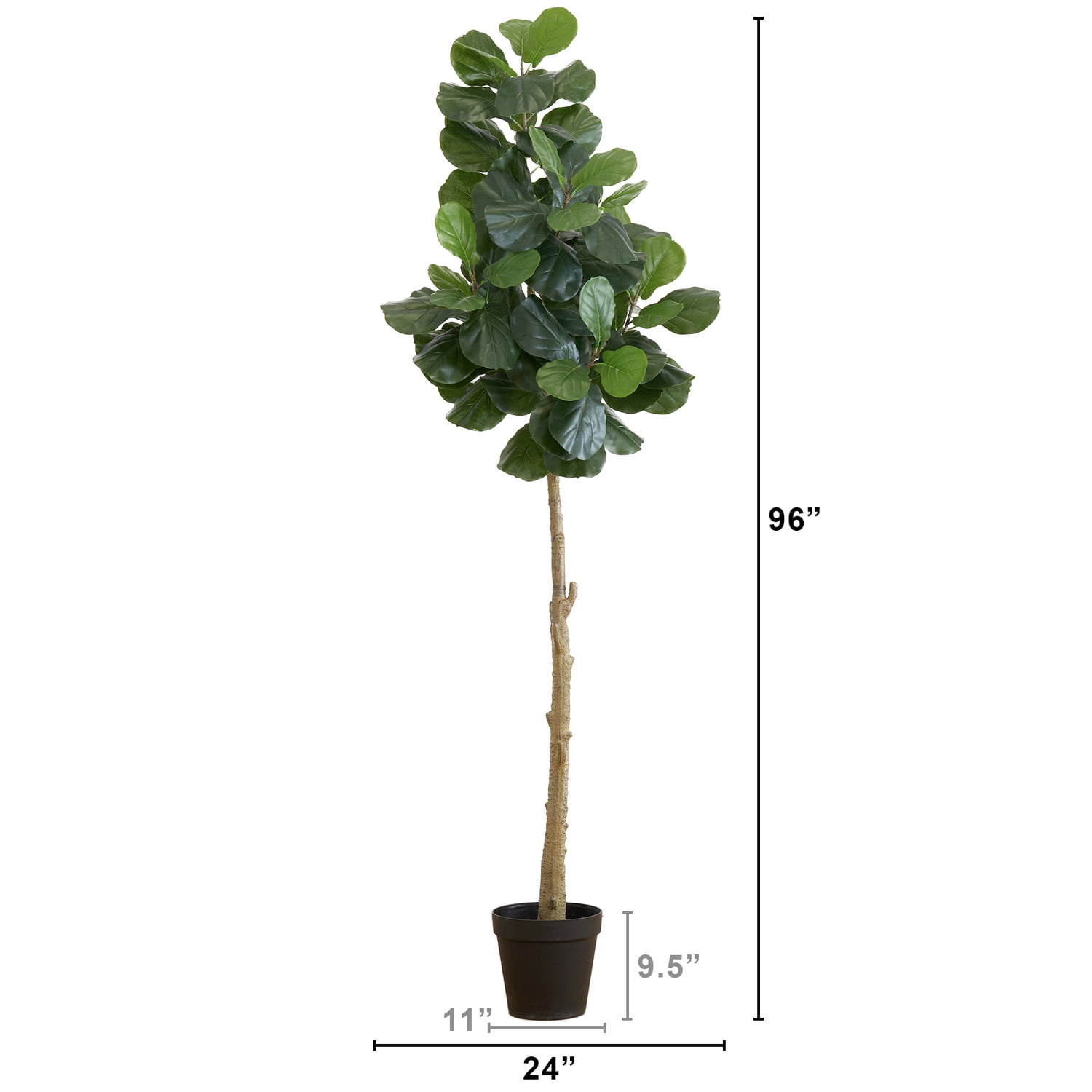 Nearly Natural T4411 8 ft. Artificial Fiddle Leaf Fig Tree, Green -  Walmart.com