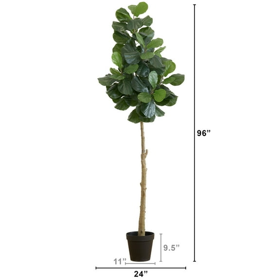 Nearly Natural T4411 8 ft. Artificial Fiddle Leaf Fig Tree, Green