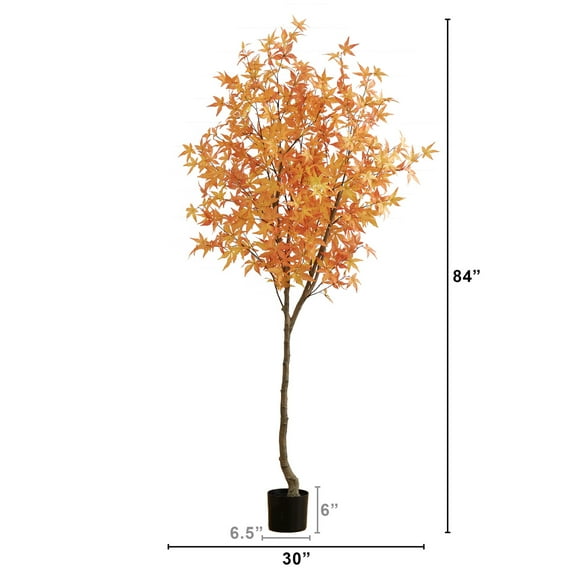 Nearly Natural T4542-OG 7 ft. Autumn Maple Artificial Fall Tree, Orange