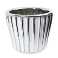 thumbnail image 1 of Nearly Natural Traditional 6" White Vase with Silver Trimming, 1 of 3