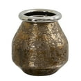 thumbnail image 1 of Nearly Natural Traditional 9.5" Textured Bronze Vase with Silver Rim, 1 of 2