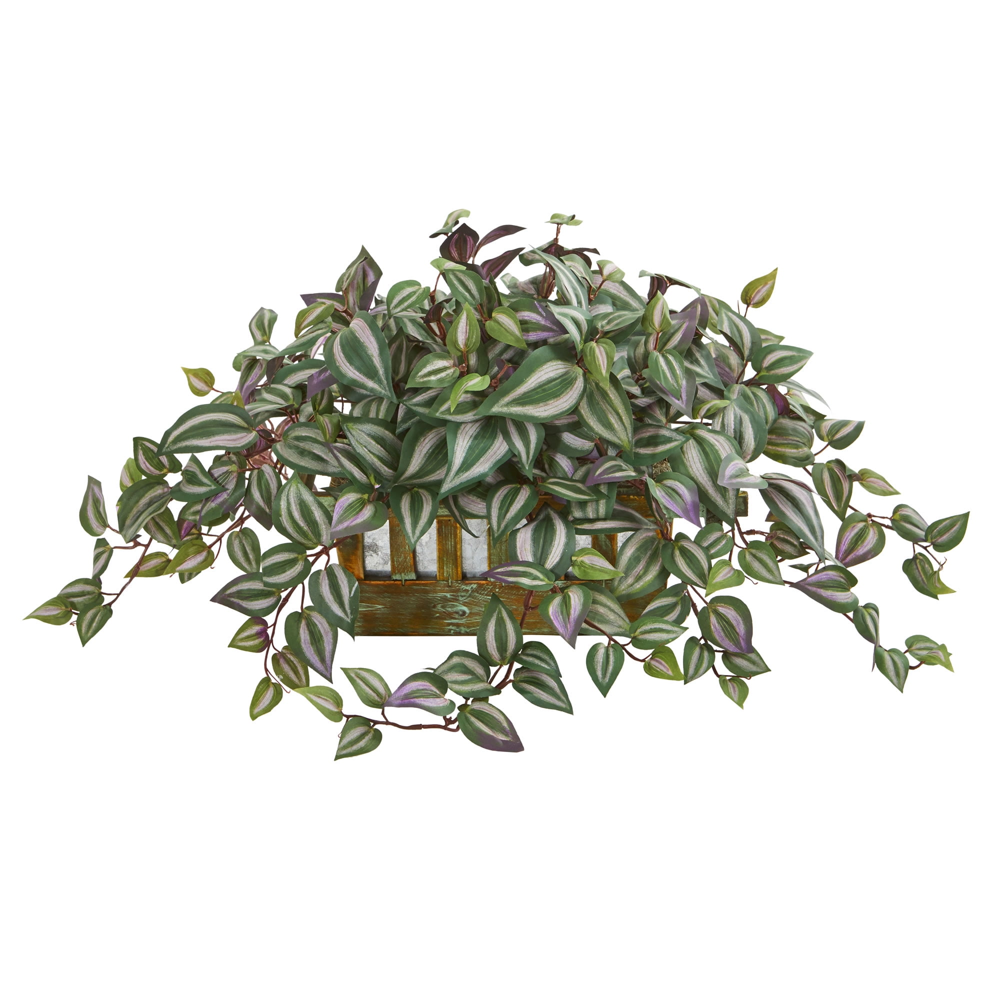 Lush Variegated 14" Wandering Jew Artificial Potted Plant