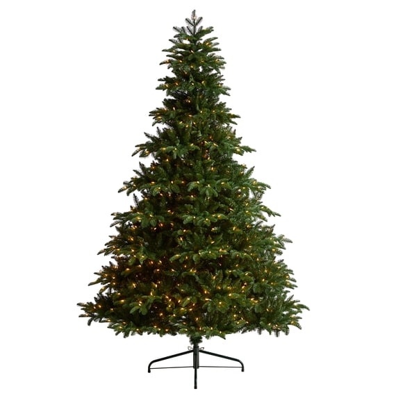 Nearly Natural Warm White Prelit LED Decorated Spruce Artificial Christmas Tree, 8'