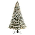 thumbnail image 1 of Nearly Natural Warm White Prelit LED Green Flocked Mixed Pine Artificial Christmas Tree, 9', 1 of 11