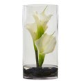 thumbnail image 1 of Nearly Natural artificial indoor 12'' Calla Lily Artificial Arrangement in Cylinder Glass Yellow, 1 of 4