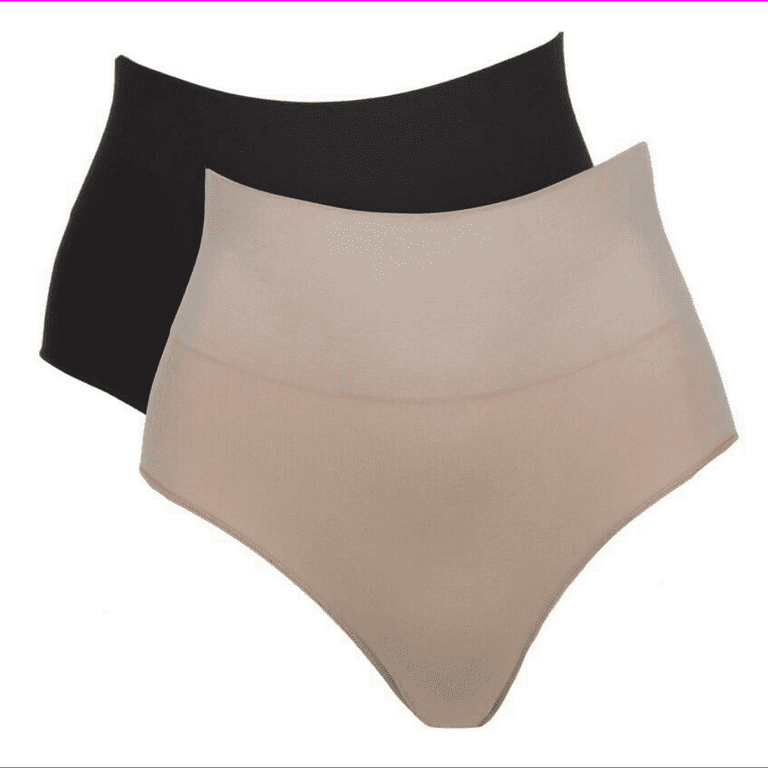 Nearly Nude 2-pack Smoothing Modal Cotton High-Waist Brief, Nude/Black, M/L