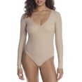 thumbnail image 1 of NearlyNude Womens 2x2 Modal Ribbed Plunge Bodysuit Style-RNN46, 1 of 2