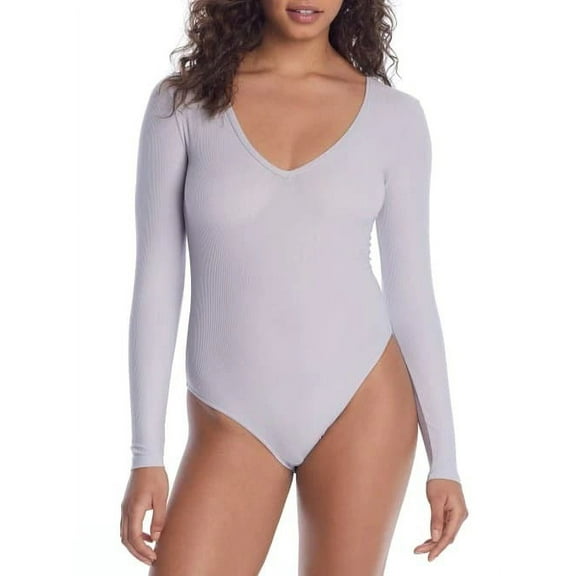 NearlyNude Womens 2x2 Modal Ribbed Plunge Bodysuit Style-RNN46