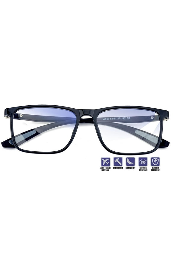 Nearsighted Distance Glasses for Men Oversized Near Sighted Vision Driving See Far Vision Eyeglasses Large Non Prescription Myopia Farsighted Eyewear Wide Blue Light Nearsightedness Frame -1.0