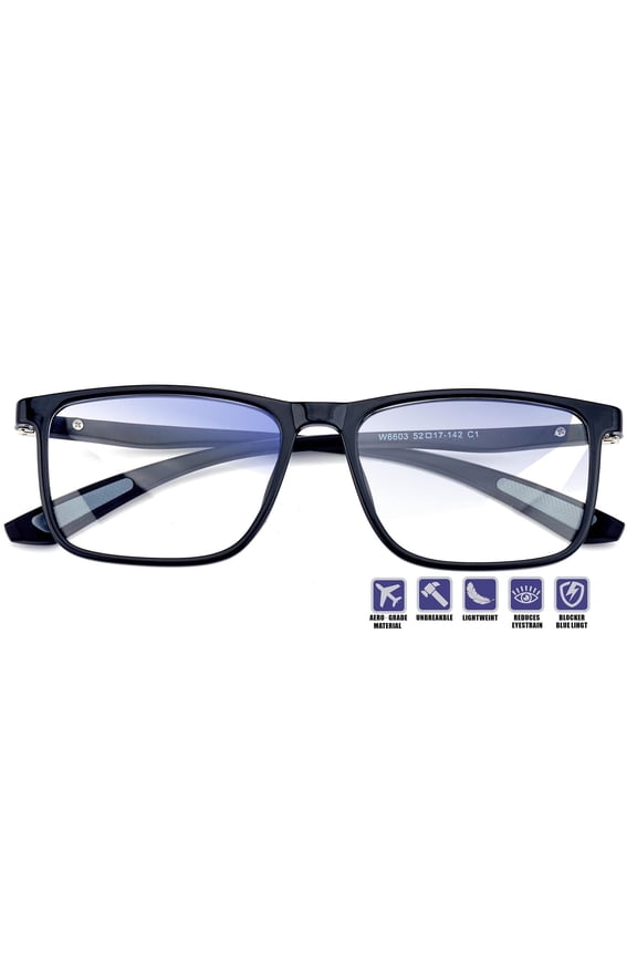 Nearsighted Distance Glasses for Men Oversized Near Sighted Vision Driving See Far Vision Eyeglasses Large Non Prescription Myopia Farsighted Eyewear Wide Blue Light Nearsightedness Frame -2.0