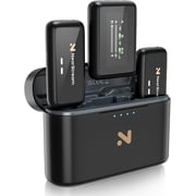 Nearstream AWM 20T Wireless Lapel Microphones for iPhone/Android/DSLR/Camera with Noise Cancellation, 656ft Transmission, LCD Display, 20H Battery Life