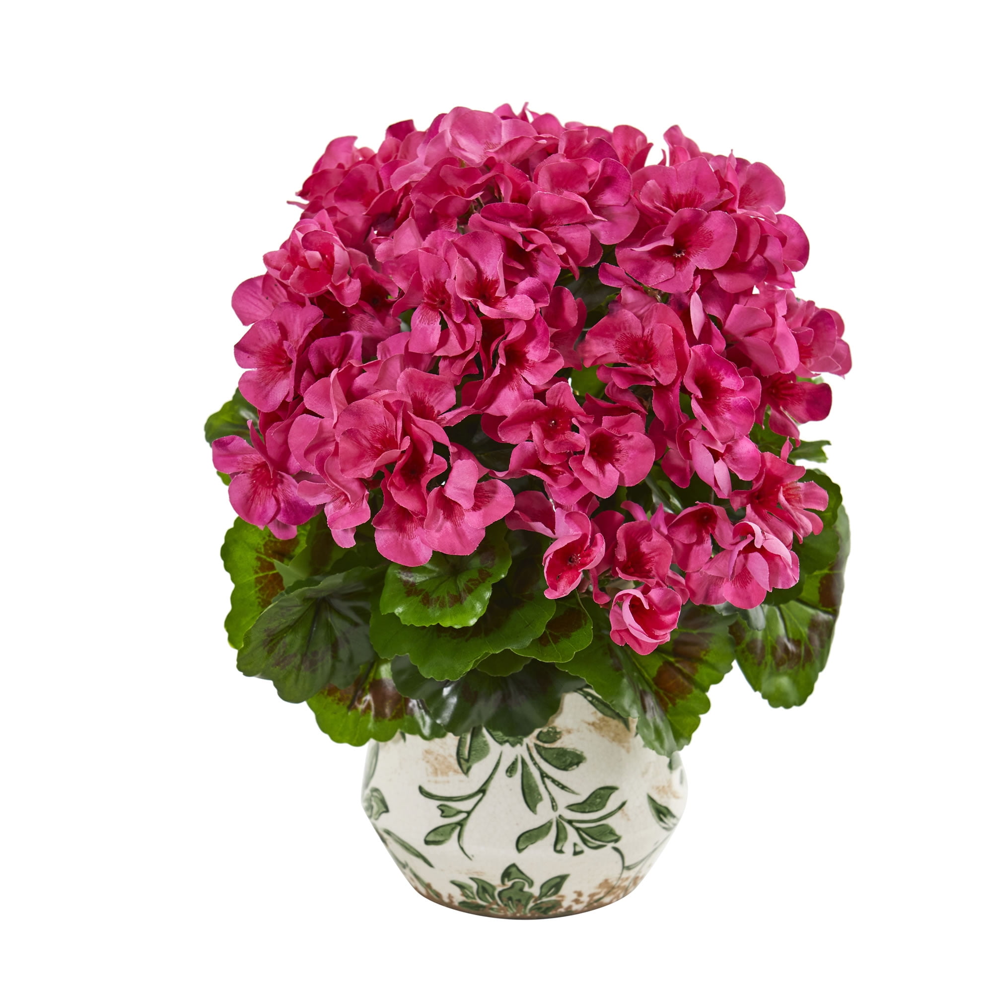 Neary Natural Beauty 12” Geranium Artificial Plant in Vase UV Resistant (Indoor/Outdoor)