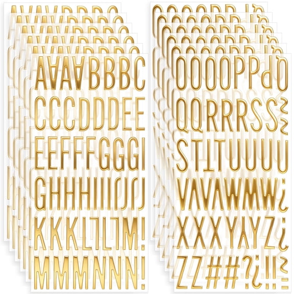 Neasyth 12 Sheets 3D Gold Letter Stickers, Foam Alphabet Stickers for Scrapbooking, Puffy Letter Sticker for Grad Cap Decorations