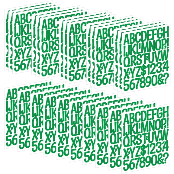 Neasyth 25 Sheets Letter Stickers Large 1175Pcs Alphabet Number Stickers for Scrapbook Water Bottles Custom Crafts, Green