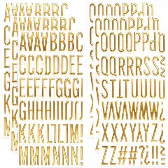 Neasyth 6 Sheets 3D Gold Letter Stickers, Foam Alphabet Stickers for Scrapbooking, Puffy Letter Sticker for Grad Cap Decorations
