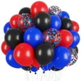 thumbnail image 1 of Neasyth 60Pcs Spider Balloons 12 Inch Blue Black Red Balloons Birthday Party Supplies Latex Helium Balloons Baby Shower Favors, 1 of 7