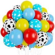 Neasyth 60pcs Cow Print Toy Inspired Story Balloons Birthday Party Supplies Rainbow Cloud Farm Themed Party Decor Favor