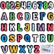 Neasyth 72PCS Iron on Letters and Numbers Patches, Applique Sew On Alphabet Embroidered Patch for Clothes, Hat, Jeans, Jackets, DIY Accessories