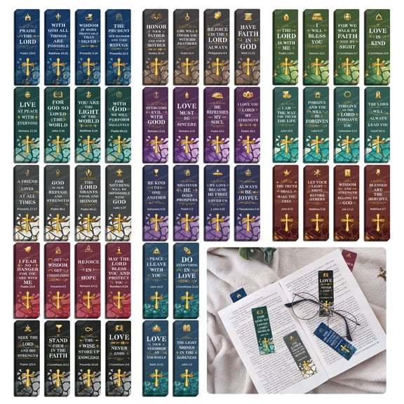 Neasyth 96Pcs Bible Bookmark with Bible Verses, Inspirational Christian Bookmarks for Women & Men Reading Lover, Church Supplies