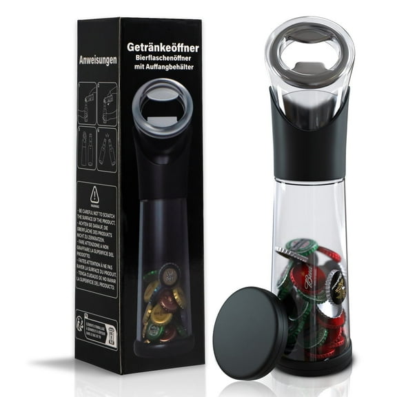 Neasyth Bottle Opener with Cap Catcher, Beer Bottle Opener Gift for Dad Men, Beer Cap Collector for Bars Outdoor Kitchen 2.0
