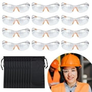 Neasyth Clear Safety Glasses, Pack of 12, Scratch & Impact Resistant, Polycarbonate Lens, Wrap Around Eyewear with Anti-slip Temples & Nose Pad