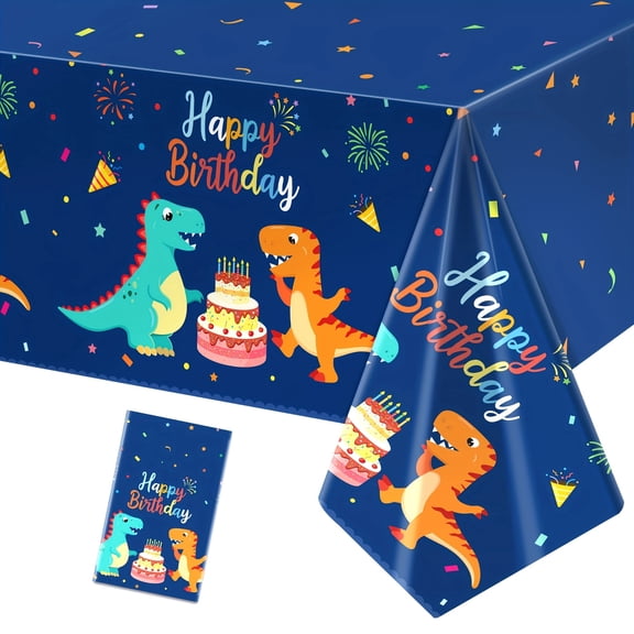 Neasyth Dinosaur Tablecloth, Dinosaur Theme Party Table Cover, 54 x 108 In Disposable Dino Print Table Cloth for Birthday Party, 1 Pack