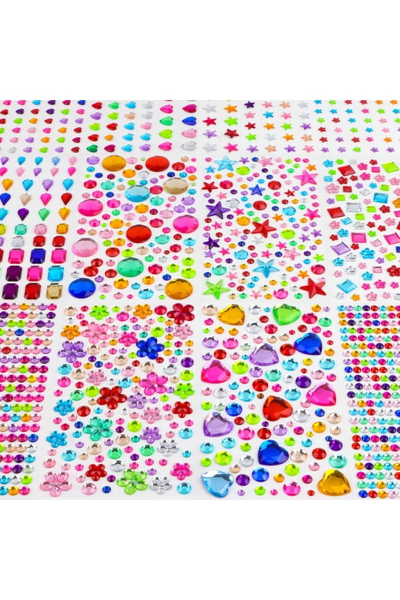 Self Adhesive Gem Stickers 3330 Pcs Rhinestone Stickers, Gemstone Pearl for DIY Crafting, Face Jewels for Makeup