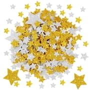Neasyth Glitter Star Foam Stickers, 1026Pcs Gold & Silver Stars Shape Stickers 3 Size for Kids Posters Craft Supplies