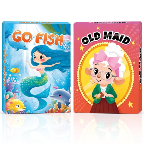 Neasyth Go Fish Card Game, Old Maid Card Game for Kids Ages 4-8, 2 in 1 Kids Card Games Set, Family Game Night Party Games