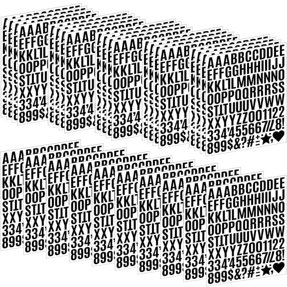 Neasyth Letter Stickers 2940Pcs 30 Sheets Small Number Alphabet Stickers Self Adhesive for Scrapbook Water Bottles DIY, Black