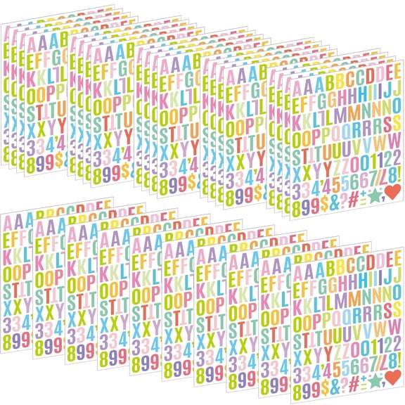 Neasyth Letter Stickers 2940Pcs 30 Sheets Small Number Alphabet Stickers Self Adhesive for Scrapbook Water Bottles DIY, Pastel