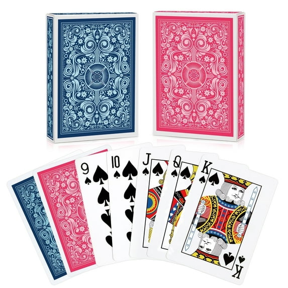 Neasyth Playing Cards, Deck of Cards, 2 pack Poker Size, Standard Index (Pink/Light Blue)