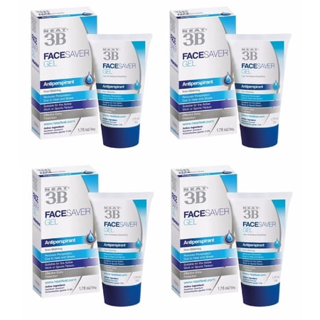 Neat 3B Face Saver Gel 1.76-ounce Facial Antiperspirant Advanced Formula 4 pack