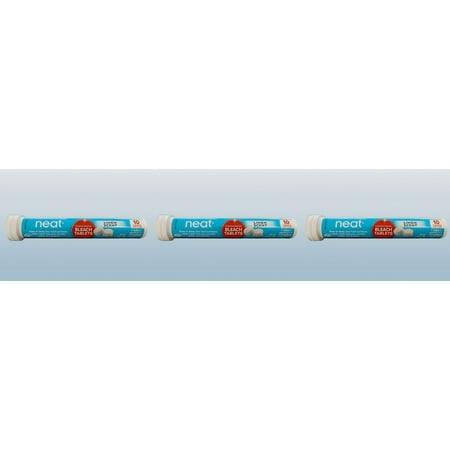 Neat Concentrated Bleach Tablets, Linen Scent, 10 Count Tube (3 Tubes) 30 Count Total