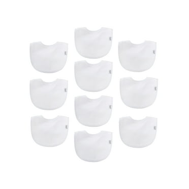 Neat Solutions 10 Pack Unisex White Solid Infant Bib