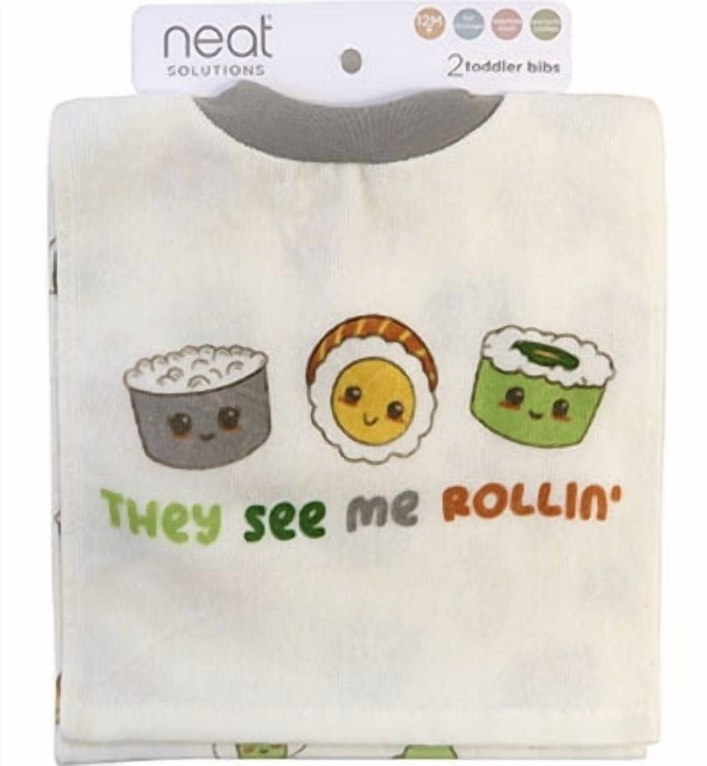 Neat Solutions 2 Pk Sushi Pullover Toddler Unisex Towel Bibs