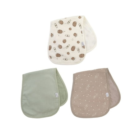 Neat Solutions 3 Pack Newborn Muslin Unisex Burp Cloths