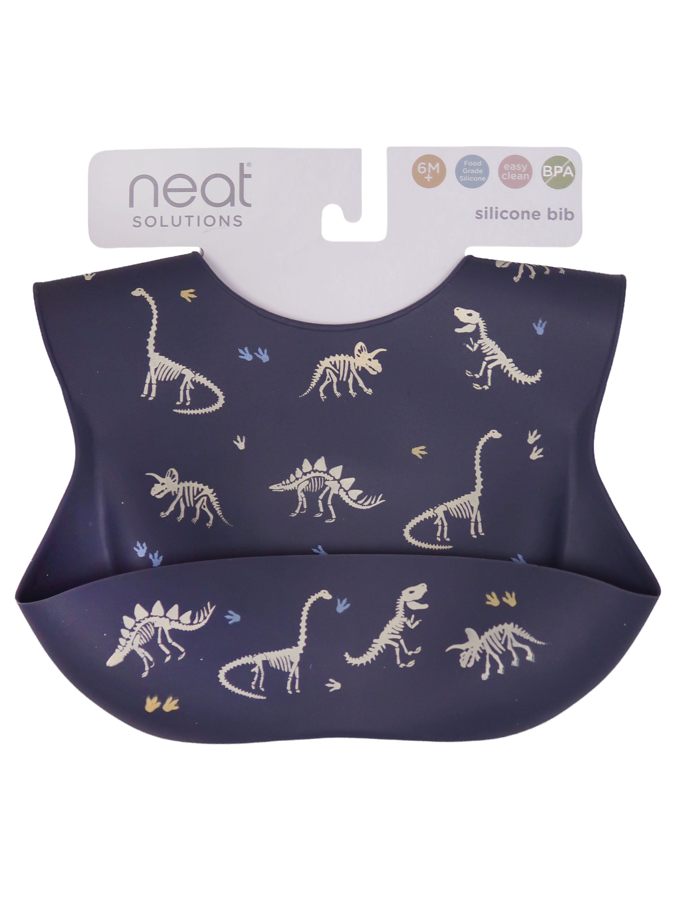 Neat Solutions Dinosaur Print Infant Silicone Bib