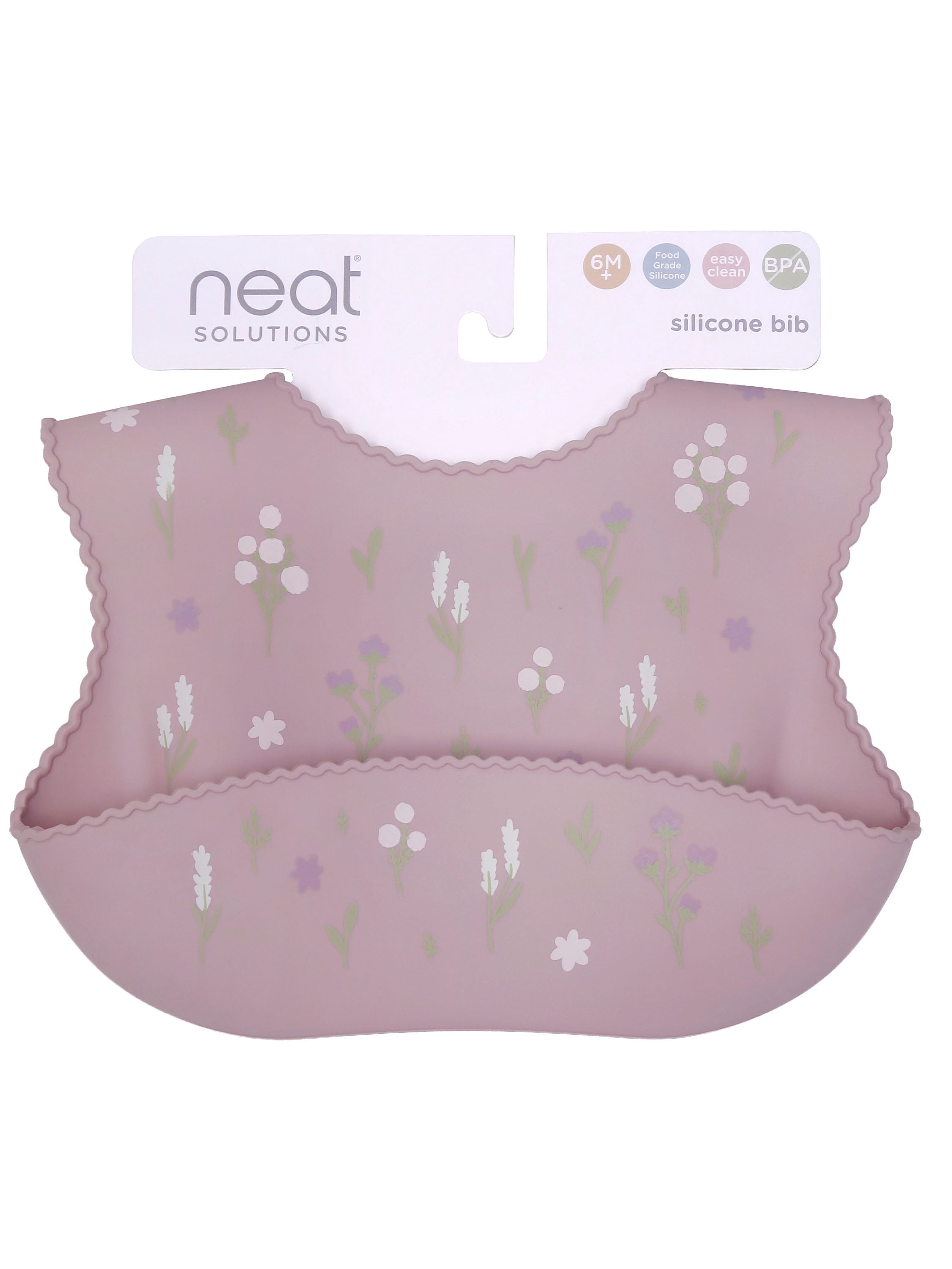 Neat Solutions Girl Scalloped Edged Infant Silicone Bib
