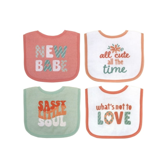 Neat Solutions Infant Girl Attitude 4 Pack Bib
