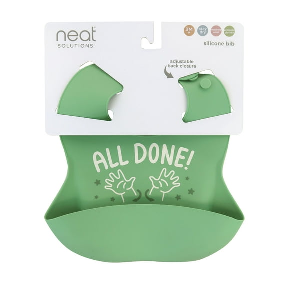 Neat Solutions Silicone "All Done" Saying Infant Unisex Scoop Bib