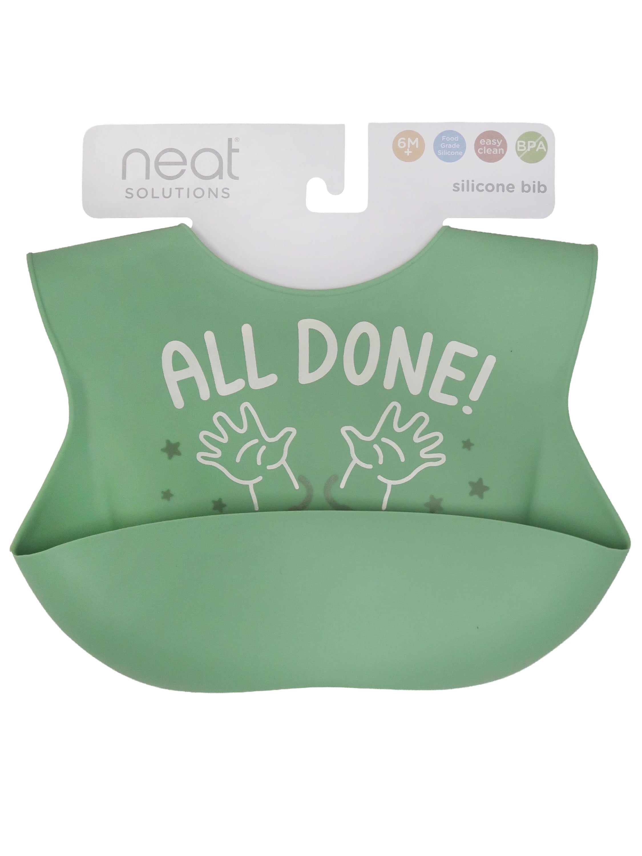 Neat Solutions Silicone "All Done" Saying Infant Unisex Scoop Bib