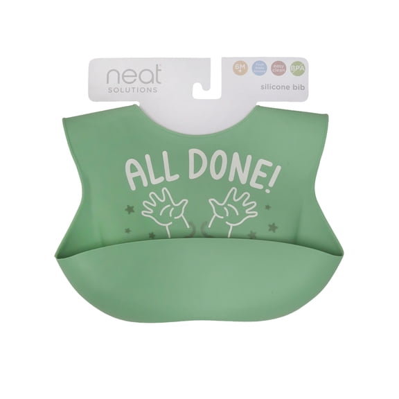 Neat Solutions Silicone "All Done" Saying Infant Unisex Scoop Bib